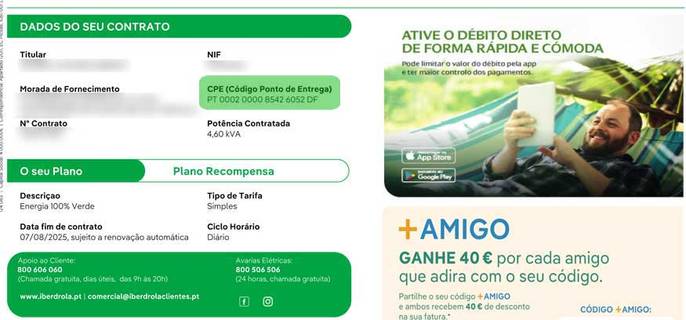 ver CPE na fatura Iberdrola