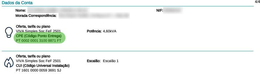 ver CPE na fatura Repsol