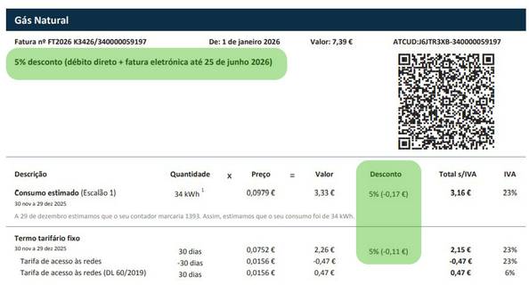ver os descontos nas faturas EDP