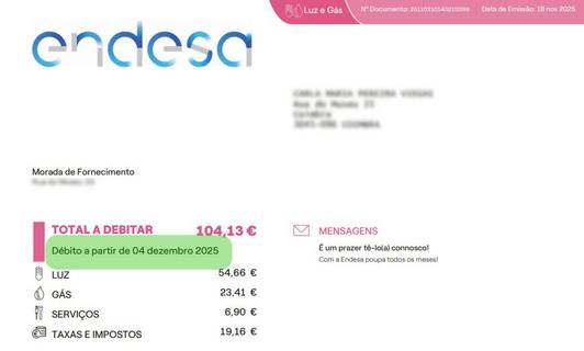 ver data de pagamento da fatura Endesa